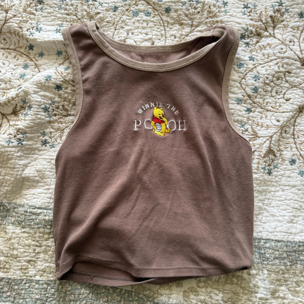 Disney Winnie the Pooh Women's Tan Crop Top
